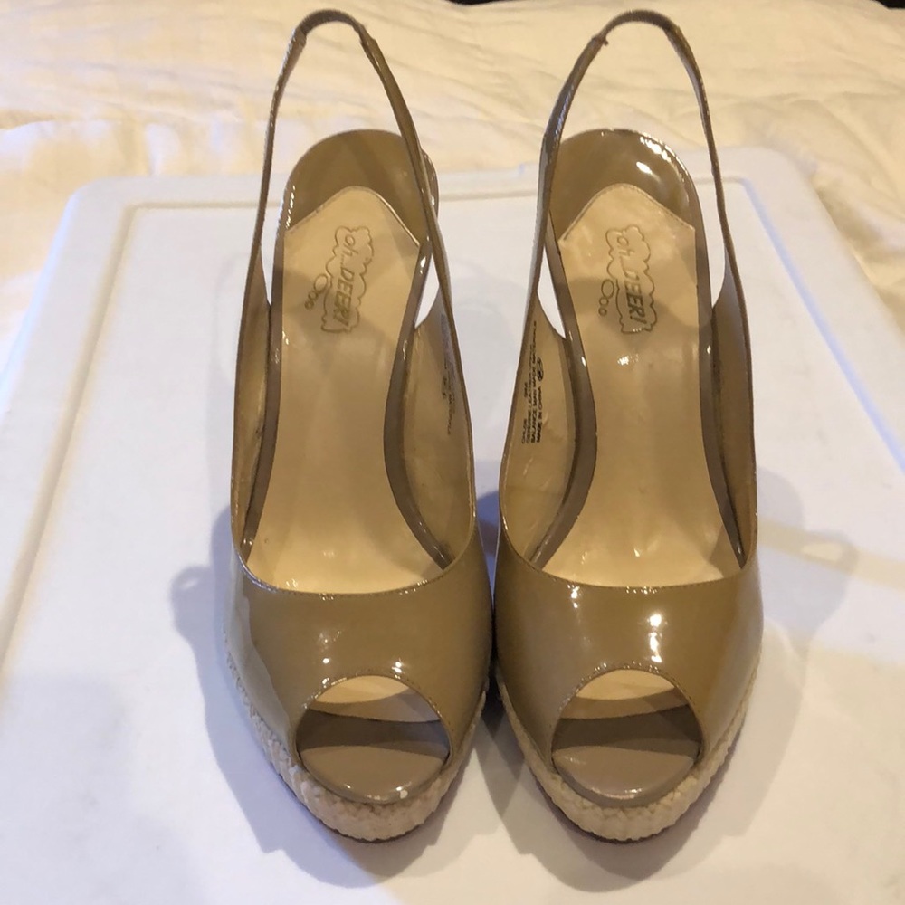 Oh DEER Red Sole Patent Nude PeepToe Sandal